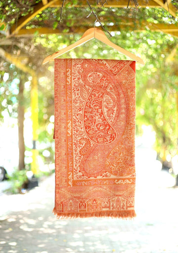 Wool Jamawer Shawl D - 05 - Rust