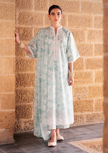 Lawn - Cross Stitch - Eid Unstitched 25 - SUBTLE AQUA
