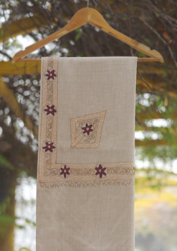 Wool Ari Work Shawl D - 34 - S FAWN