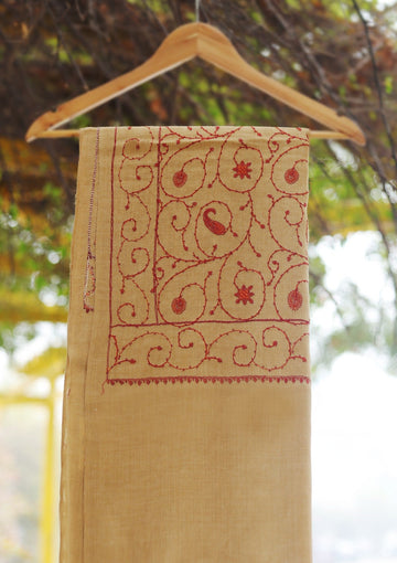 Wool Emboridered Shawl D - 02B - GOLDEN