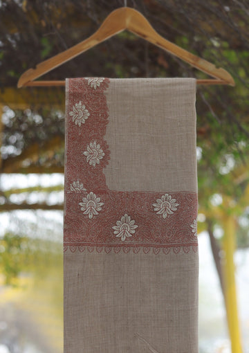 Wool Emboridered Shawl D - 03A - SKIN