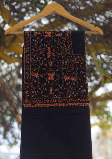 Wool Needle Work Shawl D - 70R - N BLUE