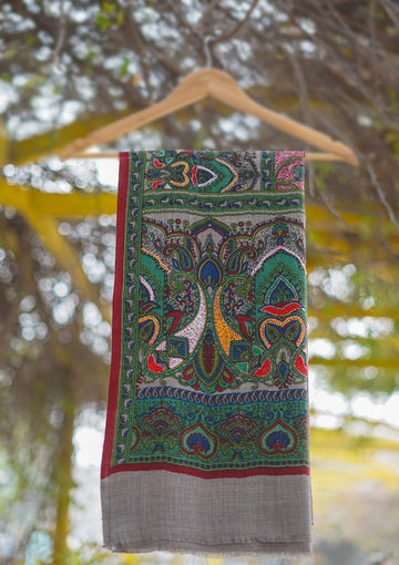 Wool Needle Work Shawl D - 47J - MOUSE
