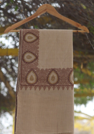 Wool Ari Work Shawl D - 33 - S BROWN