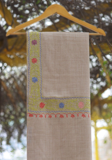 Wool Ari Work Shawl D - 31B - L BROWN