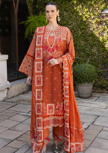 Lawn - Marjjan - Ruhi - Unstitched 25 - MLL-06 B (RUST ORANGE)