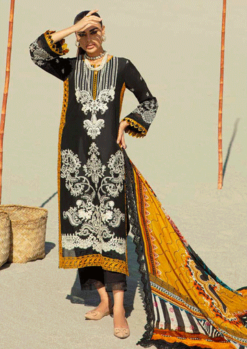 Lawn Collection - Maryam Hussain - Luxury - D#4 - Mustard Affair
