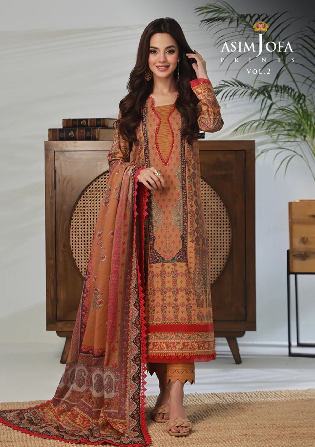 Lawn Collection - Asim Jofa - Basic - Print - 3 Pcs - AJBP#34