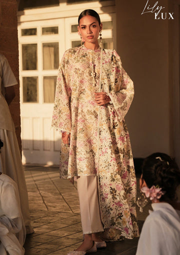 Lawn - Cross Stitch - Eid Unstitched 25 - LILY LUX