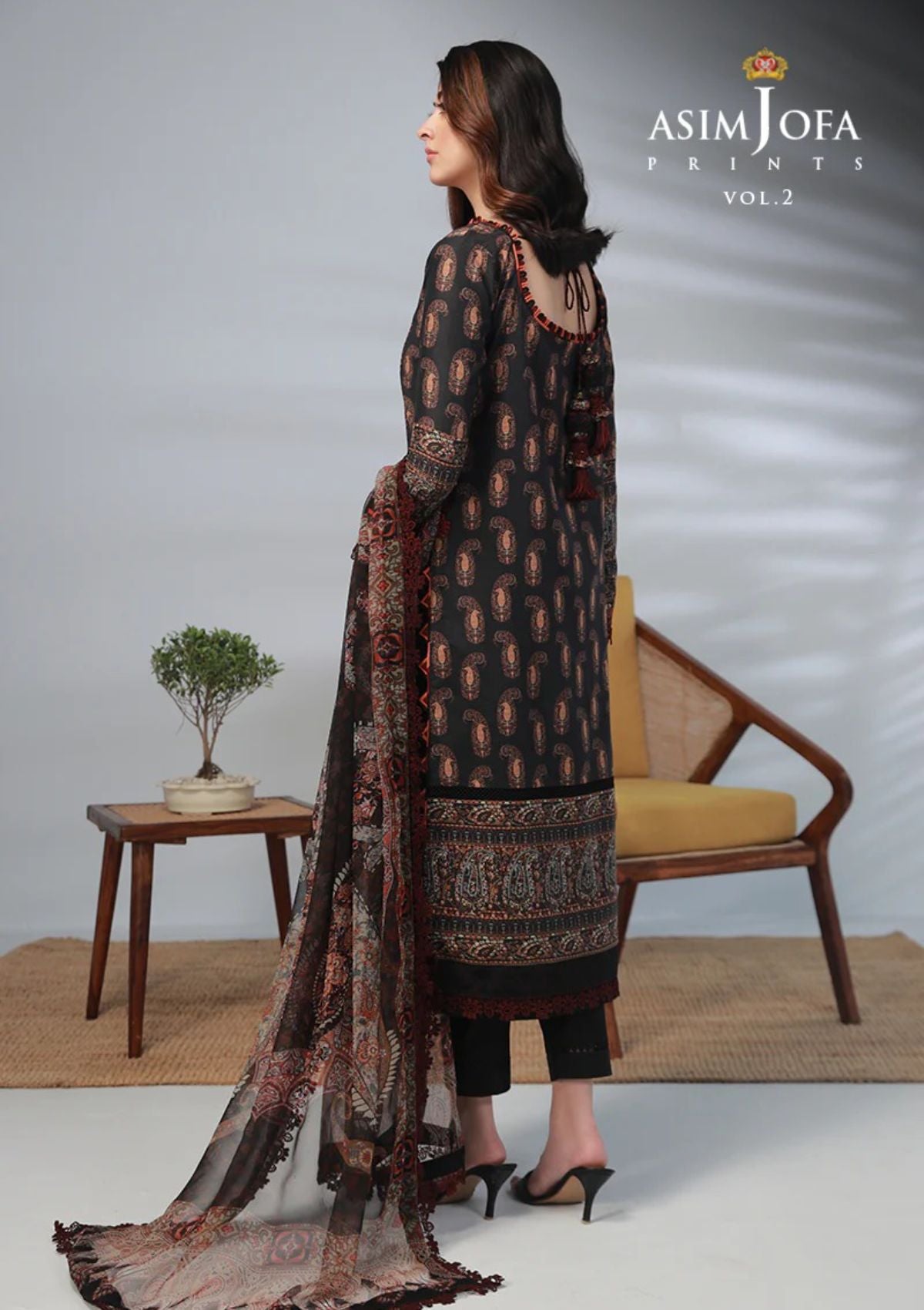 Lawn Collection - Asim Jofa - Basic - Print - 3 Pcs - AJBP#40