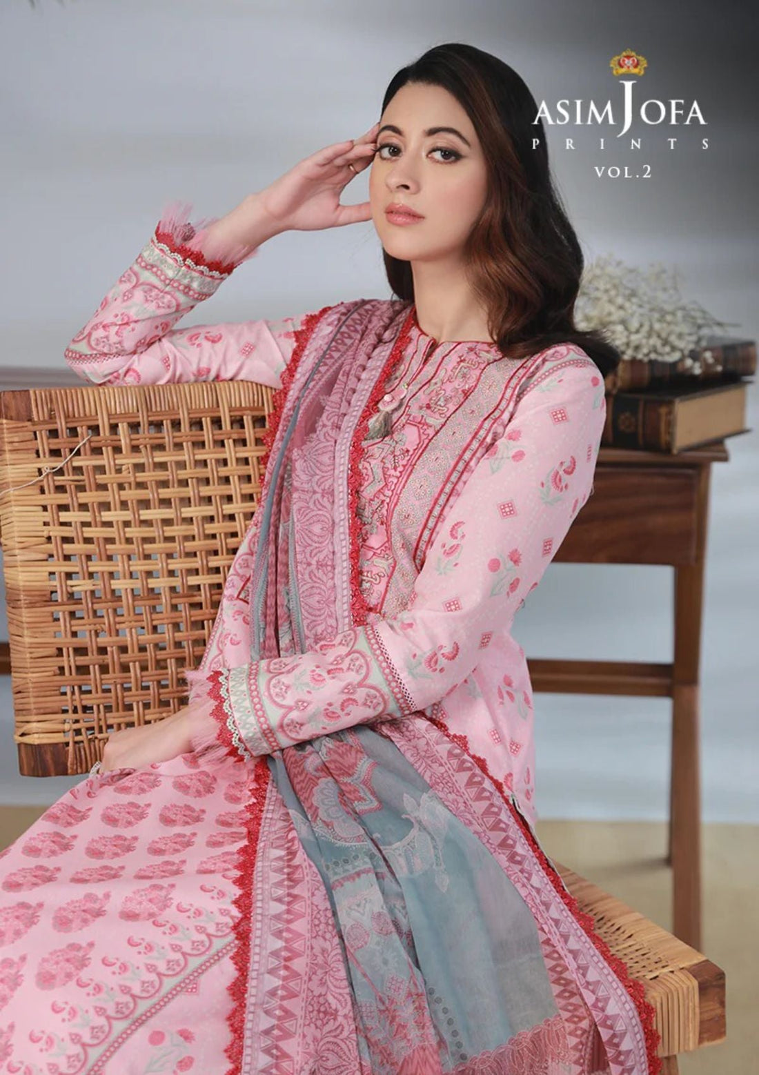 Lawn Collection - Asim Jofa - Basic - Print - 3 Pcs - AJBP#42