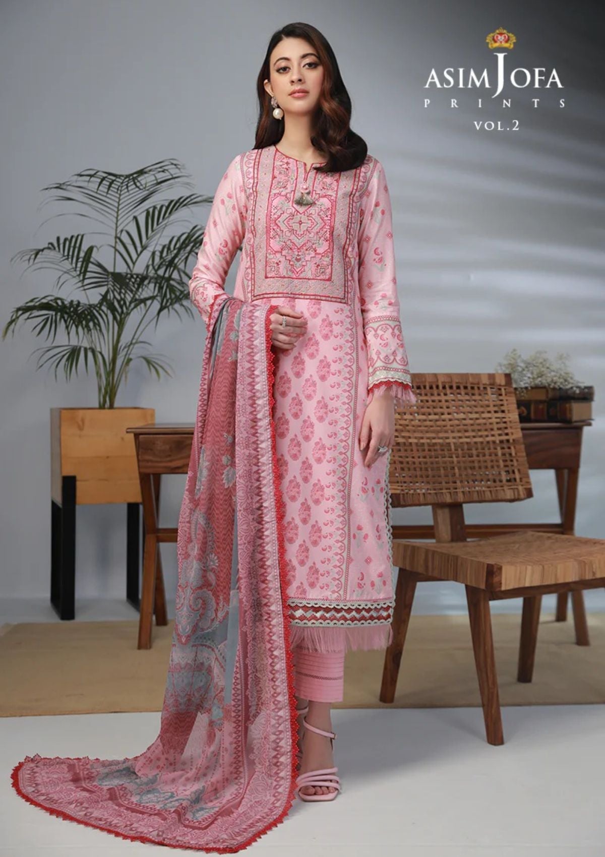 Lawn Collection - Asim Jofa - Basic - Print - 3 Pcs - AJBP#42