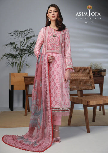 Lawn Collection - Asim Jofa - Basic - Print - 3 Pcs - AJBP#42