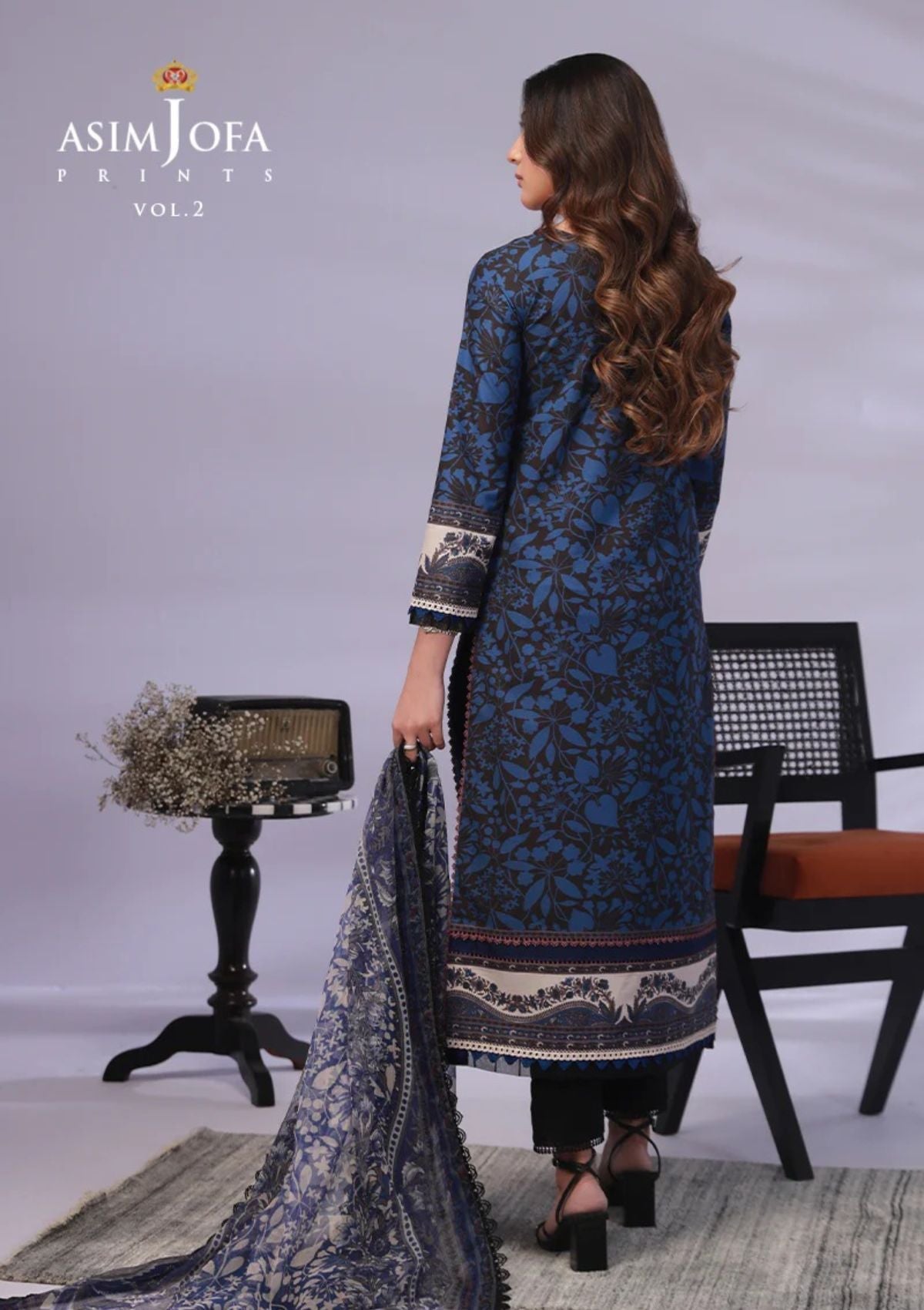 Lawn Collection - Asim Jofa - Basic - Print - 3 Pcs - AJBP#43