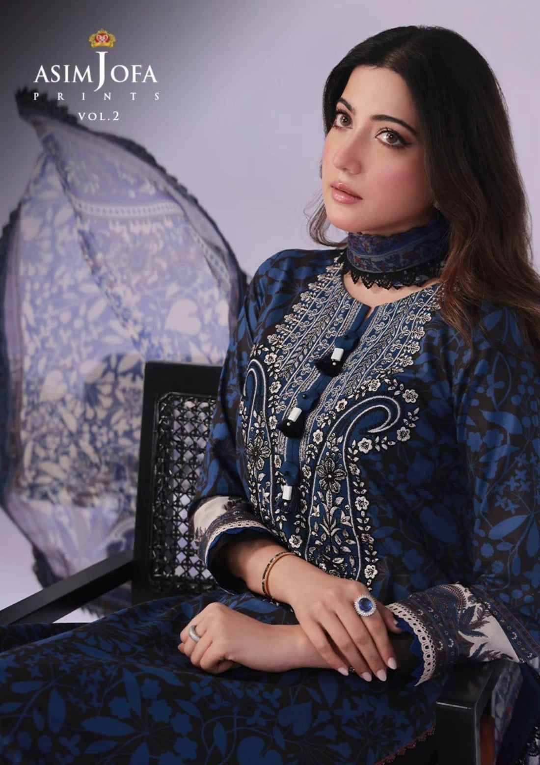 Lawn Collection - Asim Jofa - Basic - Print - 3 Pcs - AJBP#43