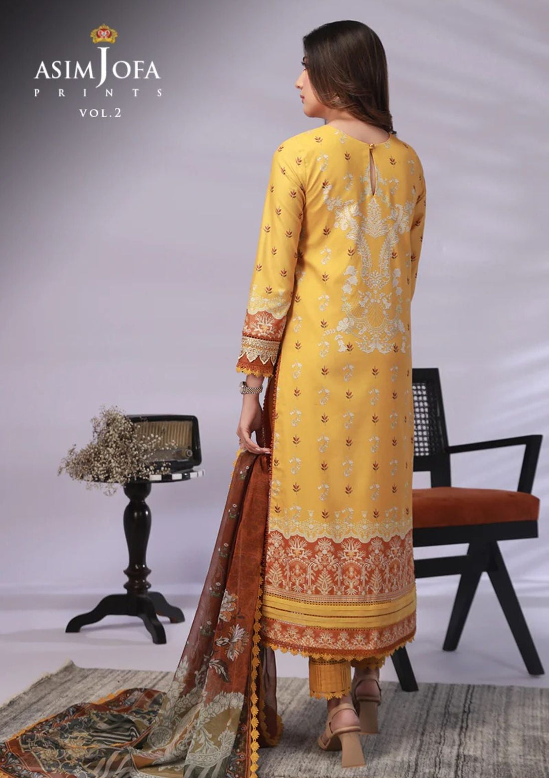 Lawn Collection - Asim Jofa - Basic - Print - 3 Pcs - AJBP#47