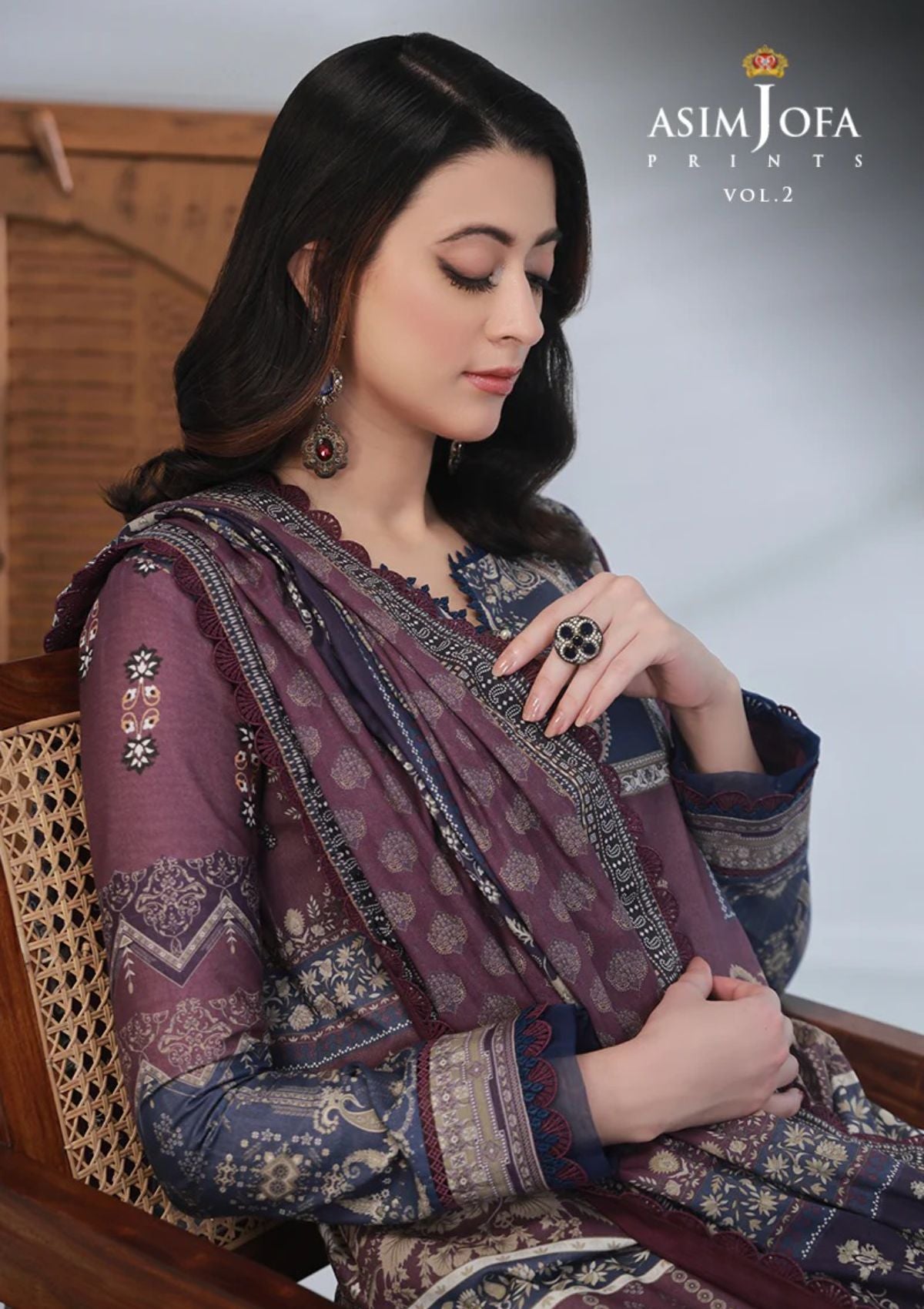 Lawn Collection - Asim Jofa - Basic - Print - 2 Pcs - AJBP#48