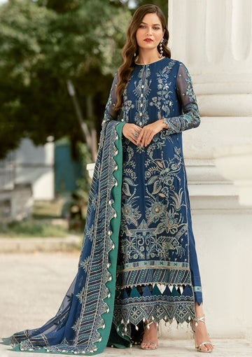 Formal Dress - Afrozeh - La Fuchsia - Stellar Blue - D#02