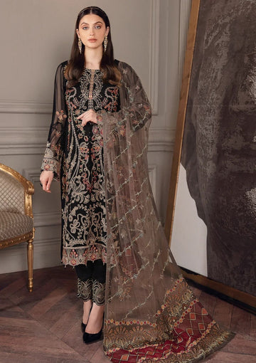 Formal Dress - Ramsha - Chevron - Chiffon - V05 - A#501