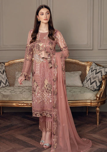 Formal Dress - Ramsha - Chevron - Chiffon - V05 - A#502