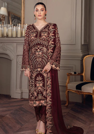 Formal Dress - Ramsha - Chevron - Chiffon - V05 - A#507