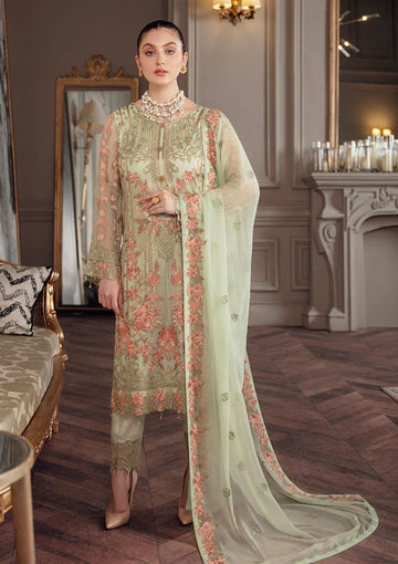 Formal Dress - Ramsha - Chevron - Chiffon - V05 - A#509