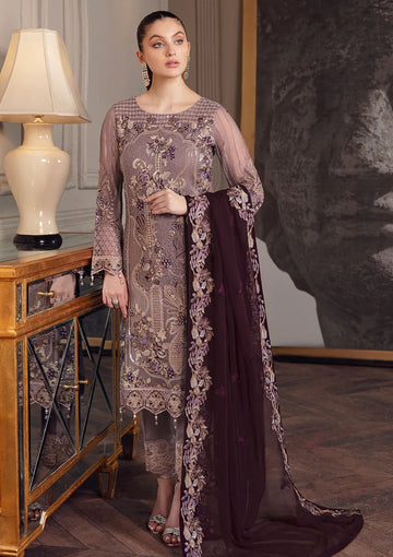 Formal Dress - Ramsha - Chevron - Chiffon - V05 - A#510