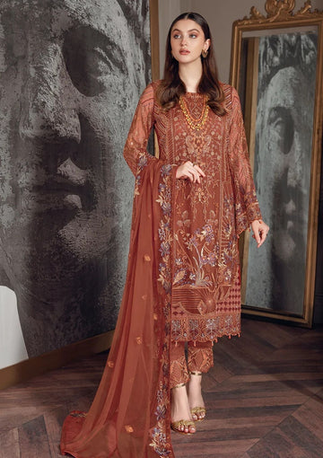 Formal Dress - Ramsha - Chevron - Chiffon - V05 - A#512