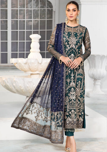 Formal Dress - Zarif - De Luxury - Chiffon - ZDL#09 (Meadow)
