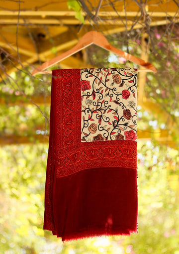 Wool Embroidered Shawl D - 17 - D SKIN