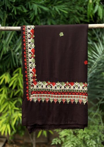 Ari Work Wool Shawl D - 81 - Choclate