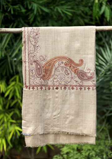 Ari Work Wool Shawl D - 78 - L Brown