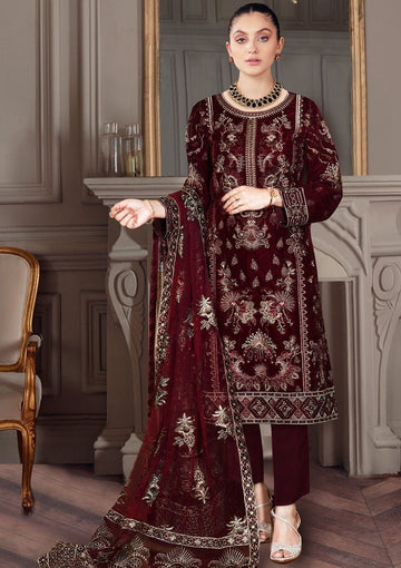 Winter Collection - Ramsha - Velvet - V04 - D#401 (Maroon)