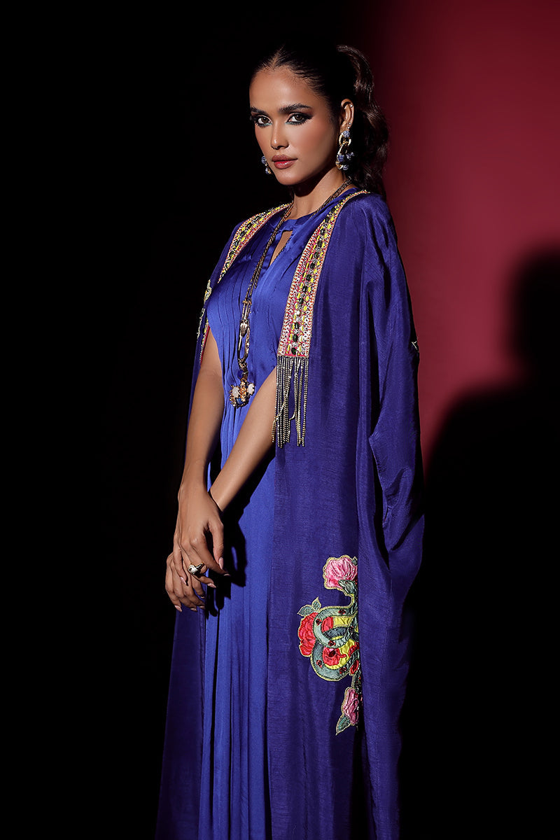 Wardha Saleem | Luxury Pret Fusion Wear | NOVA CAPE WITH DRAPE (2PC) - Official Wardha Saleem stockist in UK - Sakeena London