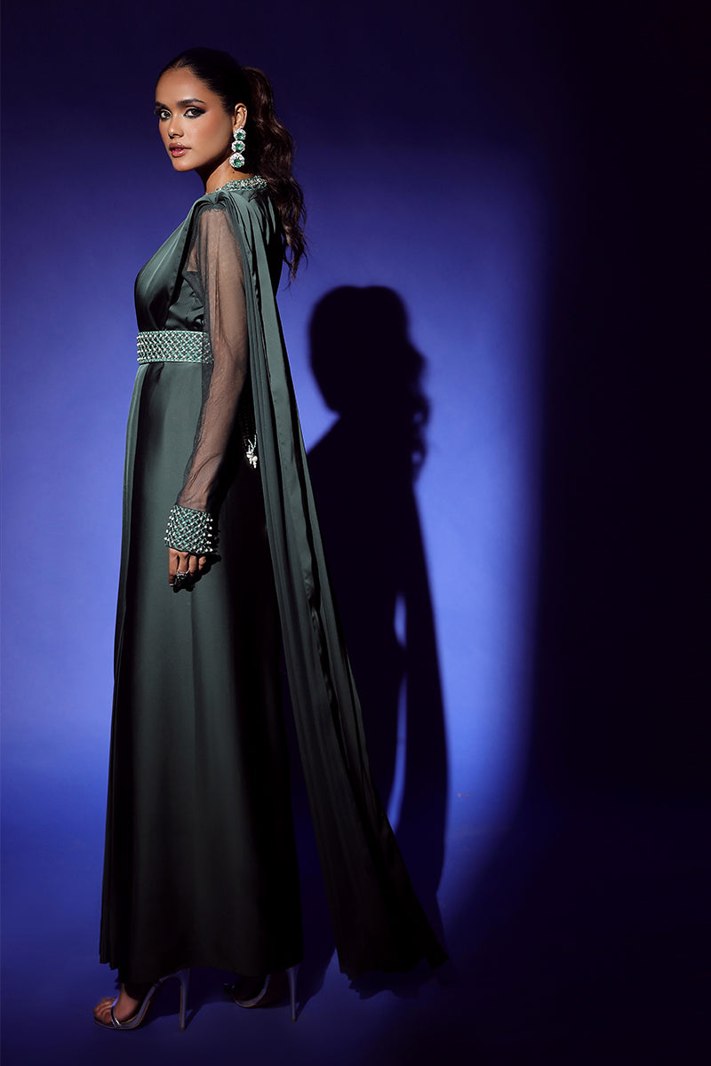 Wardha Saleem | Luxury Pret Fusion Wear | ZEPHYR SAREE DRAPE WITH BELT (2PC) - Official Wardha Saleem stockist in UK - Sakeena London
