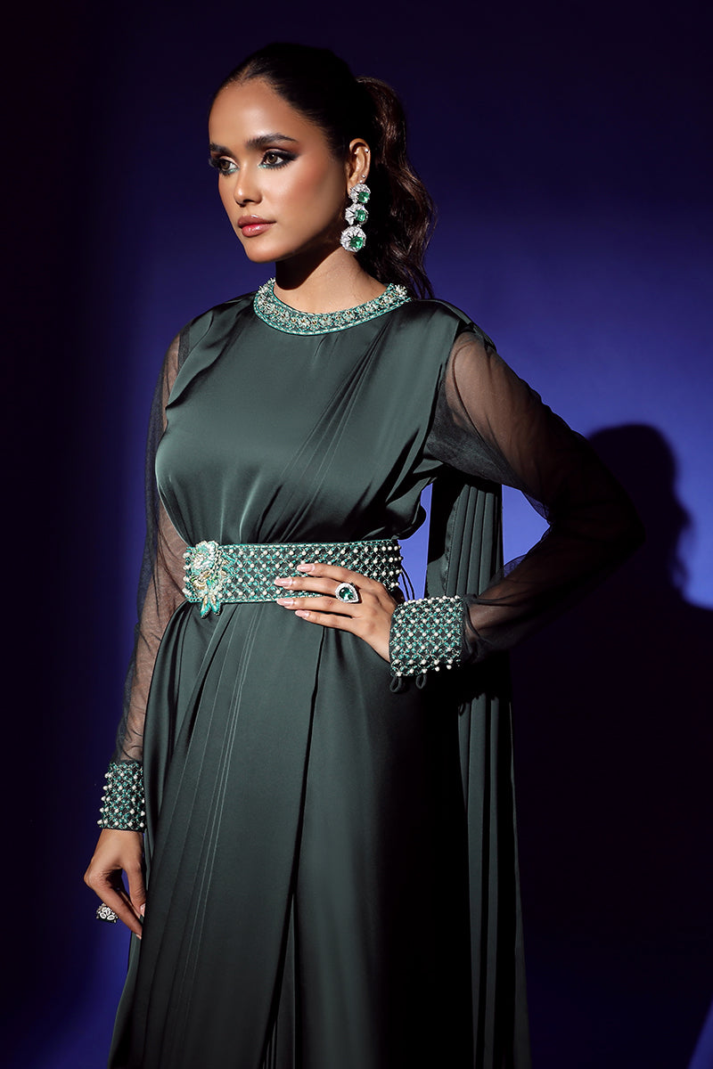 Wardha Saleem | Luxury Pret Fusion Wear | ZEPHYR SAREE DRAPE WITH BELT (2PC) - Official Wardha Saleem stockist in UK - Sakeena London