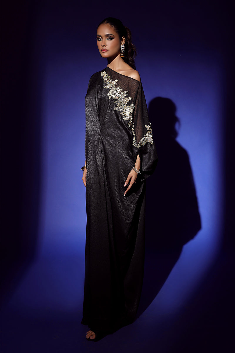 Wardha Saleem | Luxury Pret Fusion Wear | RAVEN DRAPE (1PC) - Official Wardha Saleem stockist in UK - Sakeena London