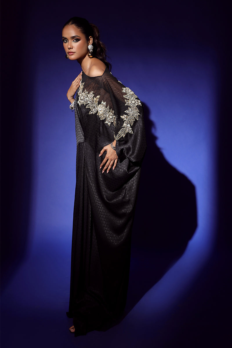 Wardha Saleem | Luxury Pret Fusion Wear | RAVEN DRAPE (1PC) - Official Wardha Saleem stockist in UK - Sakeena London