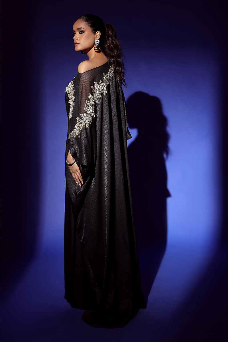 Wardha Saleem | Luxury Pret Fusion Wear | RAVEN DRAPE (1PC) - Official Wardha Saleem stockist in UK - Sakeena London