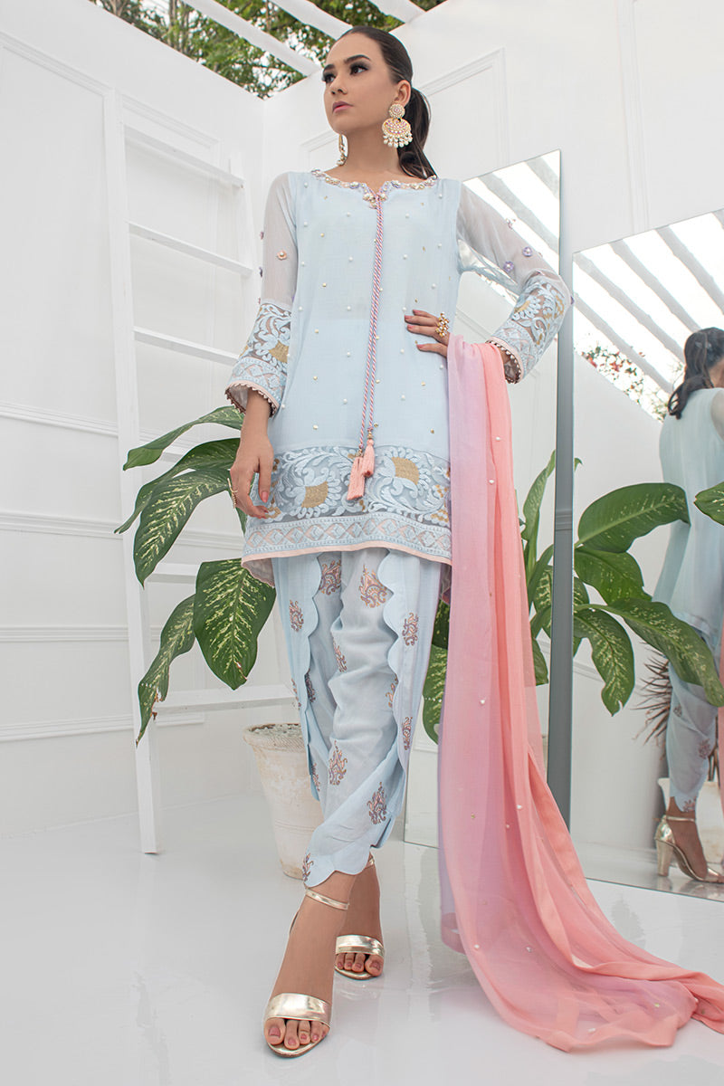 Fatima Khan | Luxury Pret 24 | DAISY BLUE - Official Fatima Khan stockist in UK - Sakeena London