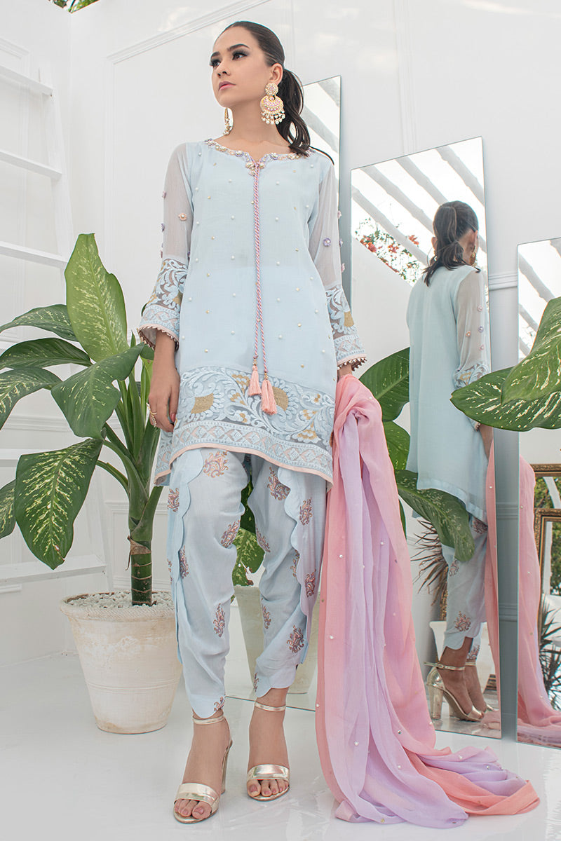 Fatima Khan | Luxury Pret 24 | DAISY BLUE - Official Fatima Khan stockist in UK - Sakeena London