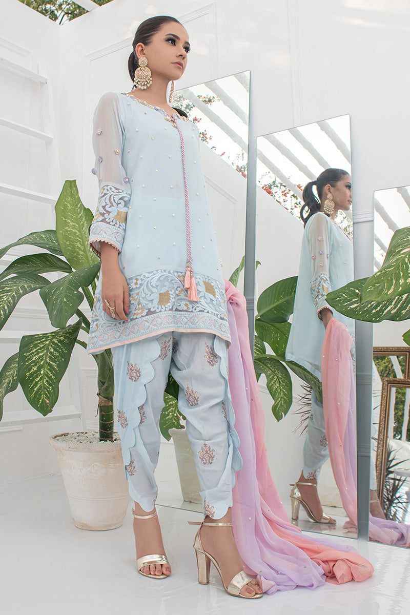 Fatima Khan | Luxury Pret 24 | DAISY BLUE - Official Fatima Khan stockist in UK - Sakeena London