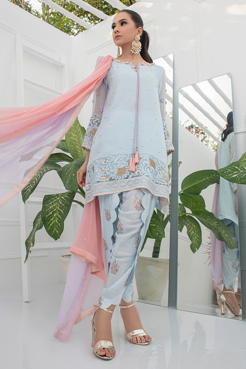 Fatima Khan | Luxury Pret 24 | DAISY BLUE - Official Fatima Khan stockist in UK - Sakeena London