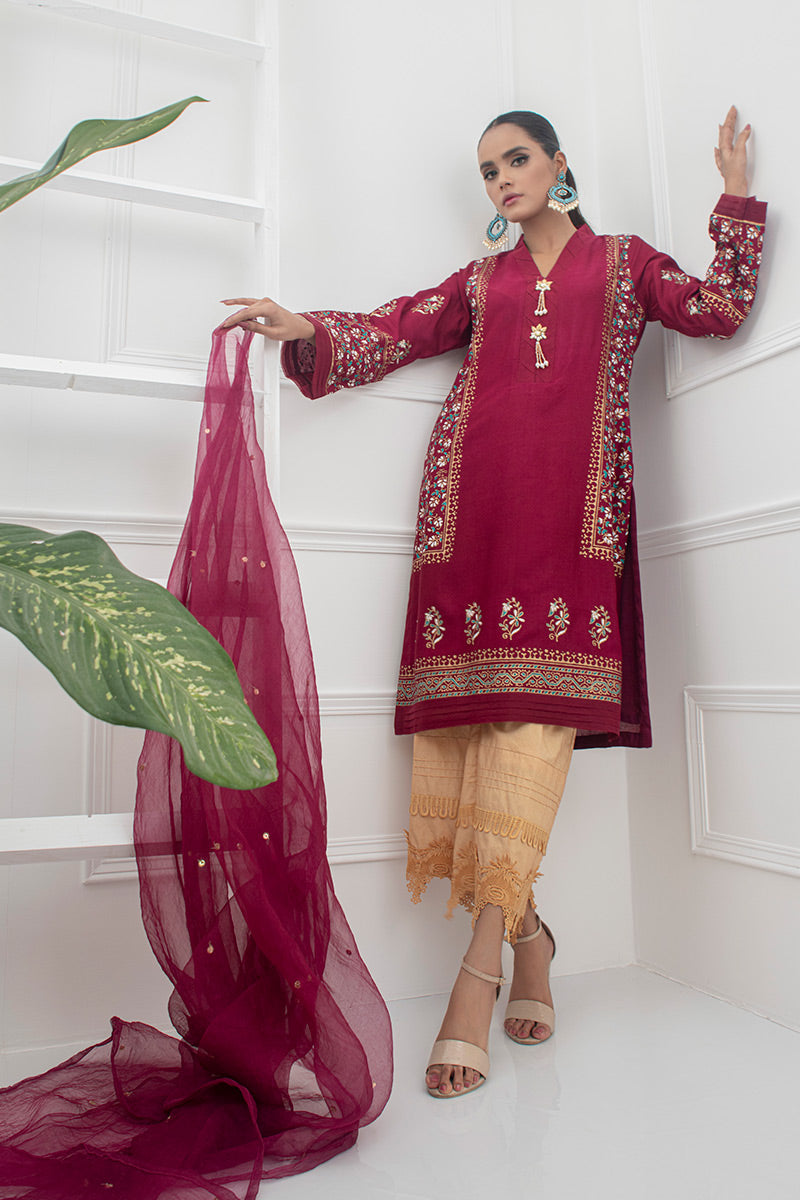Fatima Khan | Luxury Pret 24 | POPPY RED - Official Fatima Khan stockist in UK - Sakeena London