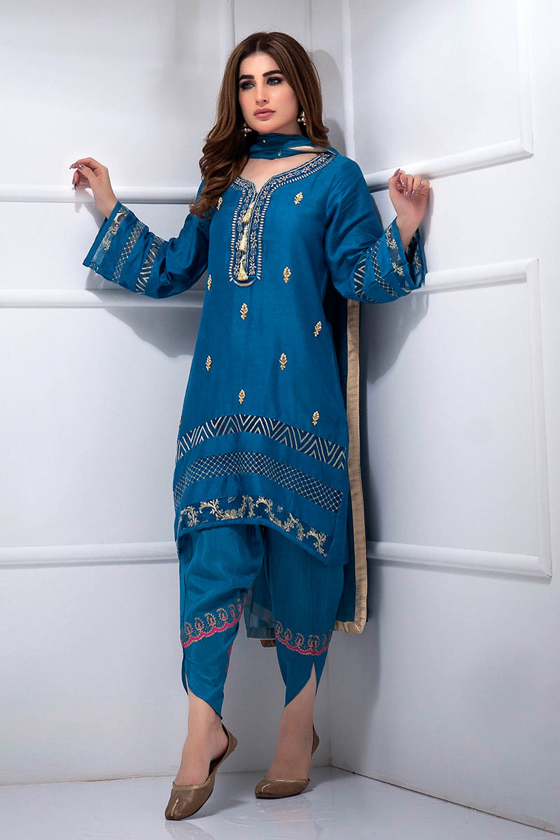 Fatima Khan | Luxury Pret 24 | LAPIS BLUE - Official Fatima Khan stockist in UK - Sakeena London