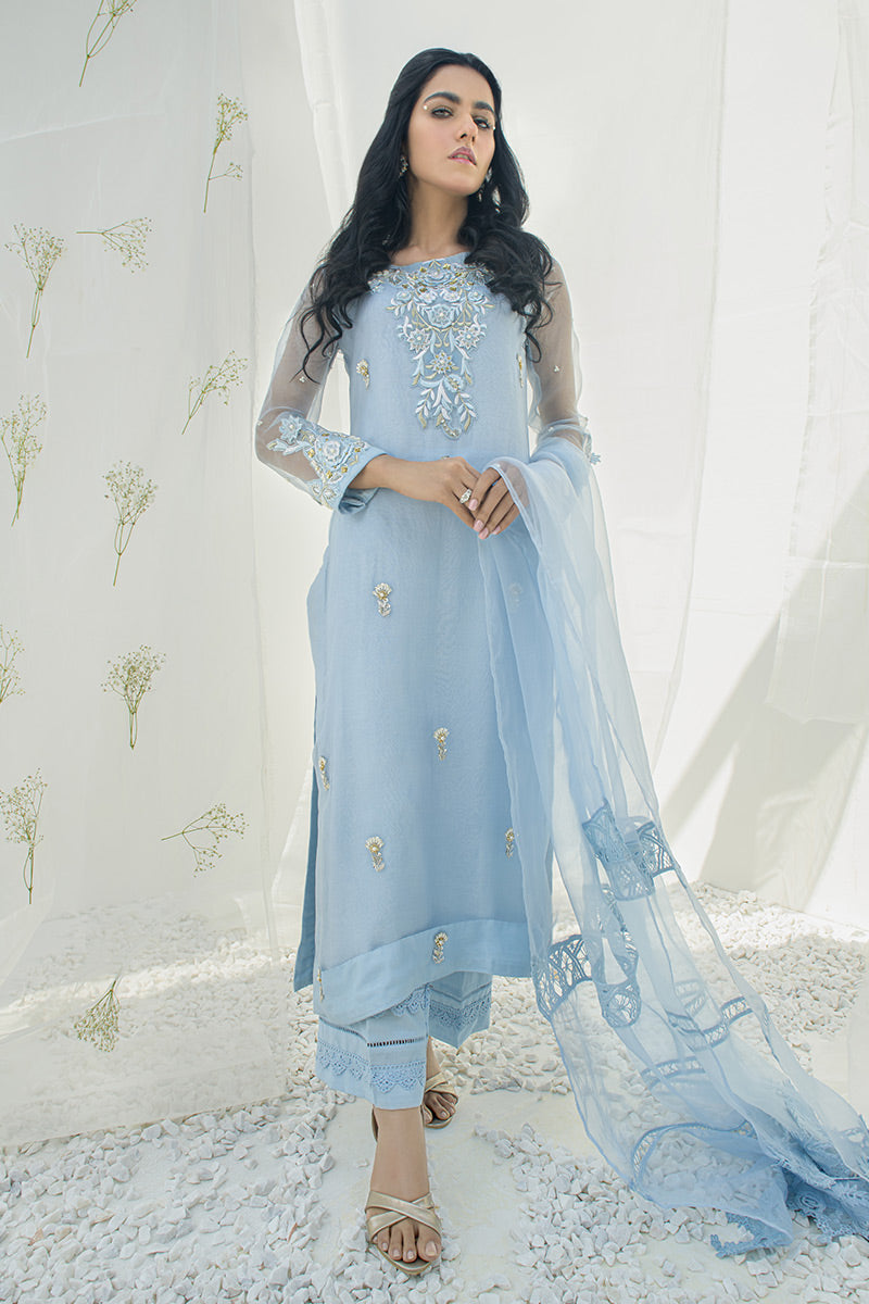 Fatima Khan | Luxury Pret 24 | POWDER BLUE - Official Fatima Khan stockist in UK - Sakeena London