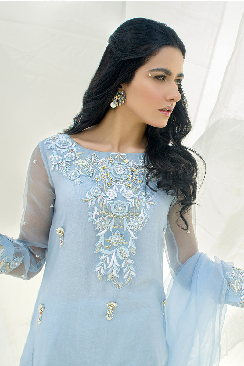 Fatima Khan | Luxury Pret 24 | POWDER BLUE - Official Fatima Khan stockist in UK - Sakeena London