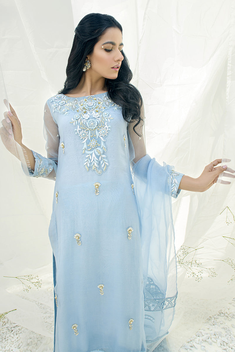 Fatima Khan | Luxury Pret 24 | POWDER BLUE - Official Fatima Khan stockist in UK - Sakeena London