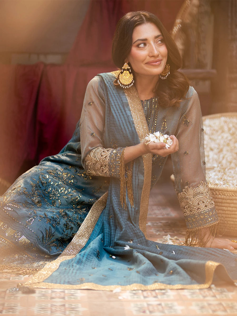 Salitex | Signature Festive Chiffon | SUNW6JI039UT - Official Salitex stockist in UK - Sakeena London