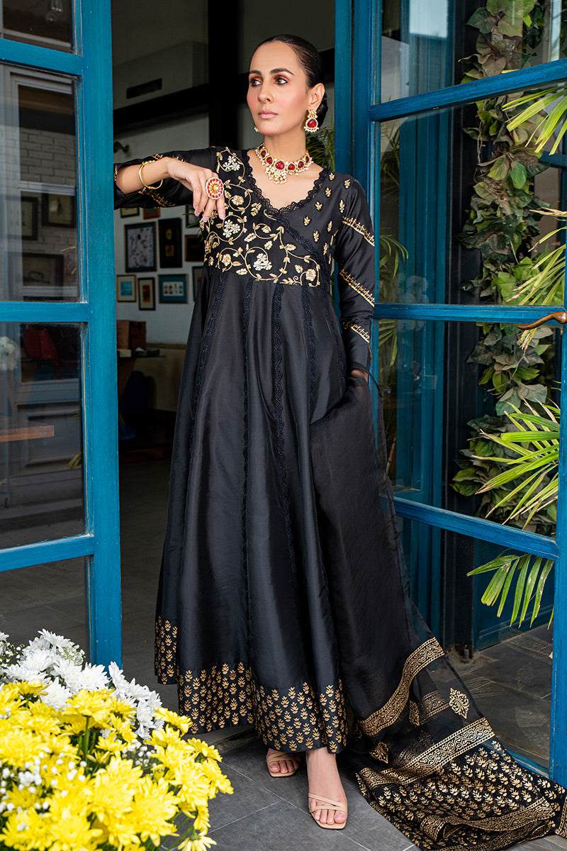 Fatima Khan | Luxury Pret 24 | SAFFRON BLACK - Official Fatima Khan stockist in UK - Sakeena London